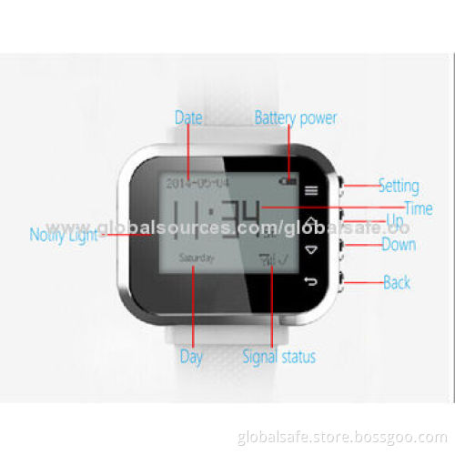 Wireless waiter calling system wrist pager with 1527/2262 signal code